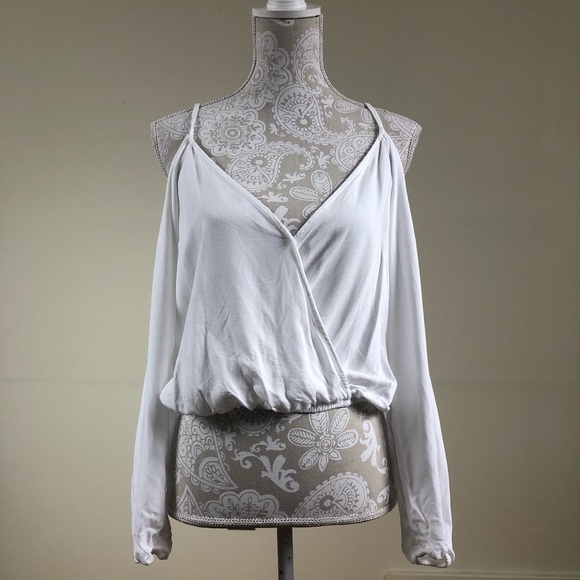 Brandy Melville Tops - Brandy Melville surplice cold shoulder blouse